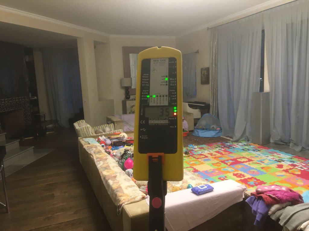 relevé du champ magnétique permanent de 50 Hz